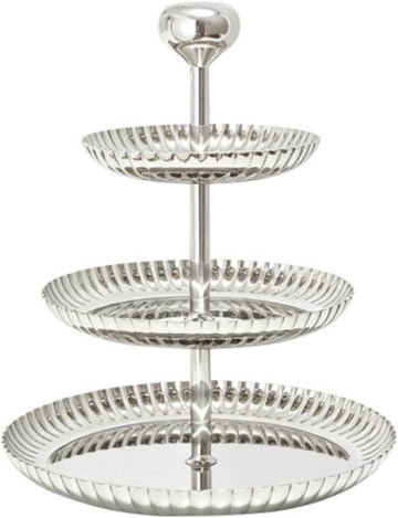 3 Tier Serving Tray Decorative Round Cupcake Stand Space Saving Appetizer Rack for Party Hosts, Home Entertaining