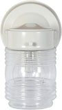 Jelly Jar 1-Light Outdoor Wall Light with Clear Ribbed Glass, Wet Rated for Porch, Patio, and Entryway - Design House