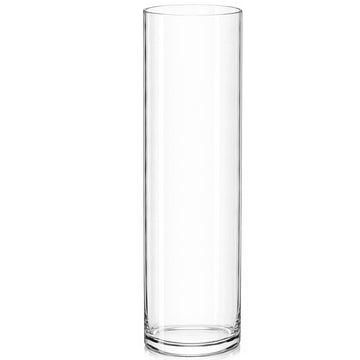 Glass Cylinder Flower Vase 4" Wide x 14" Tall, Clear