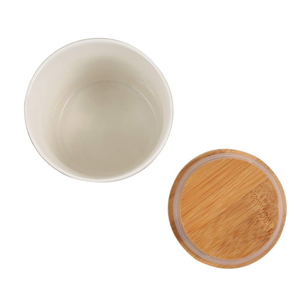 Mint Lawns Ceramic Storage Jar -Mint Green Kitchen Storage Jar, Wooden lid, Modern Print, Airtight, Dining, Tableware