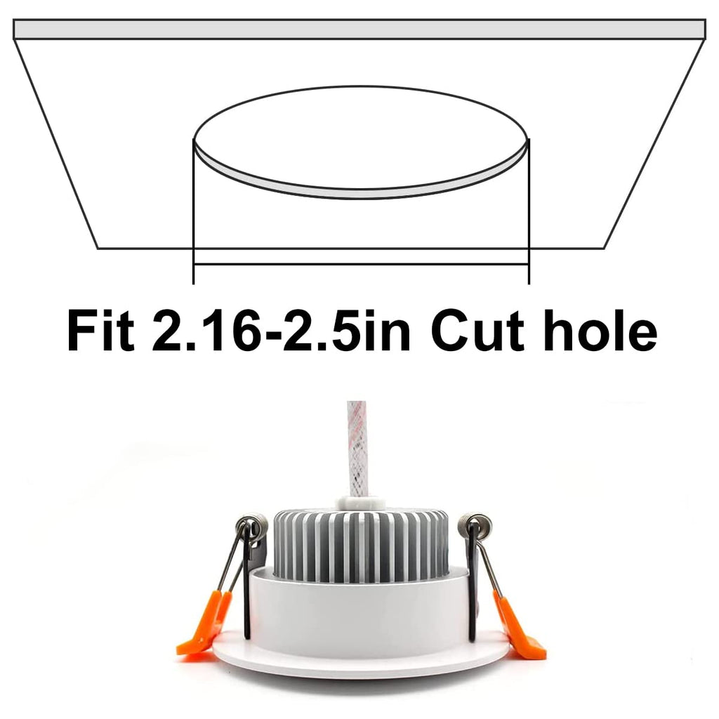 2 Inch LED Recessed Lighting, Dimmable LED Downlight 3W (35W Halogen Equivalent), CRI80+, 3000K Warm White Canless