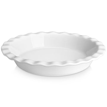 40 Oz Ceramic Pie Pan 9 Inch, Fluted Pie Dish for Quiche