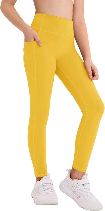 Girls Athletic Leggings Kids High Waisted Dance Yoga Pants