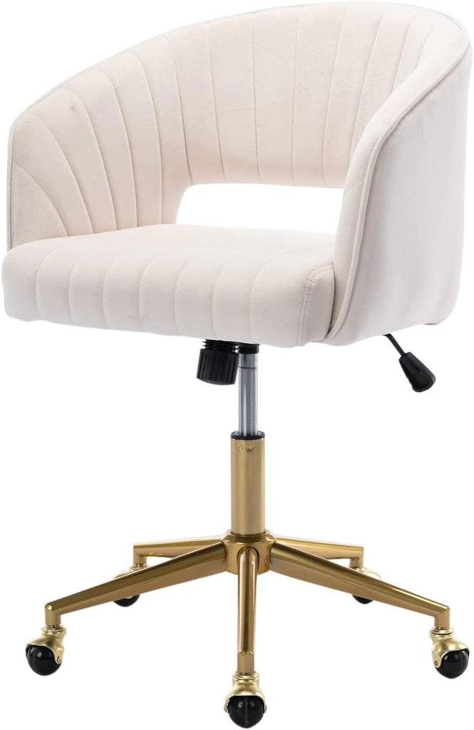 Velvet Office Desk Chair, Upholstered Home Office Desk Chairs with Adjustable Swivel Wheels, Ergonomic for Living