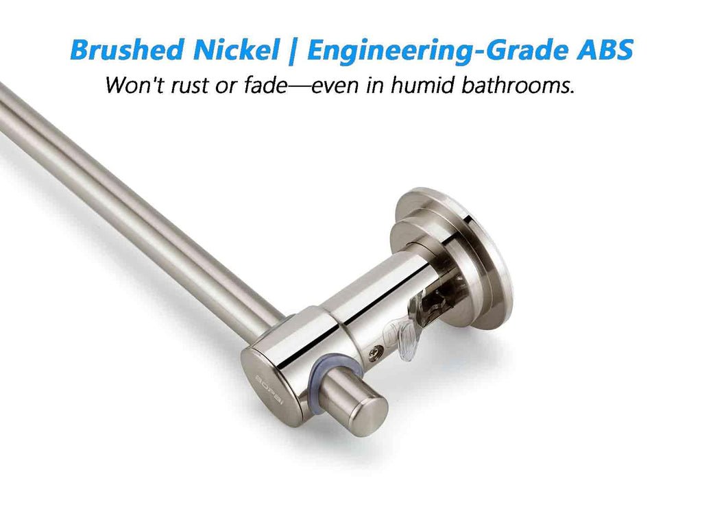 24 inch Suction Cup Towel Bar, Brushed Nickel
