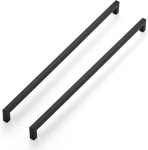 3 Pack Black Matte Cabinet Pulls and Handles - 18 Inch Square, Drawer Pulls, Kitchen Cabinet Hardware