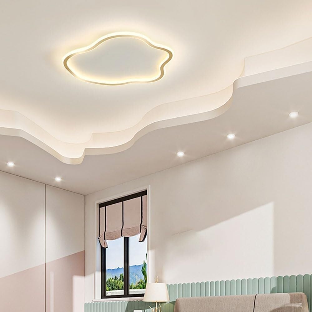 Minimalist Bedroom Cloud Flush Mount Ceiling Light, Modern White Bedroom Lamp, Creative Acrylic Ceiling Light Fixture