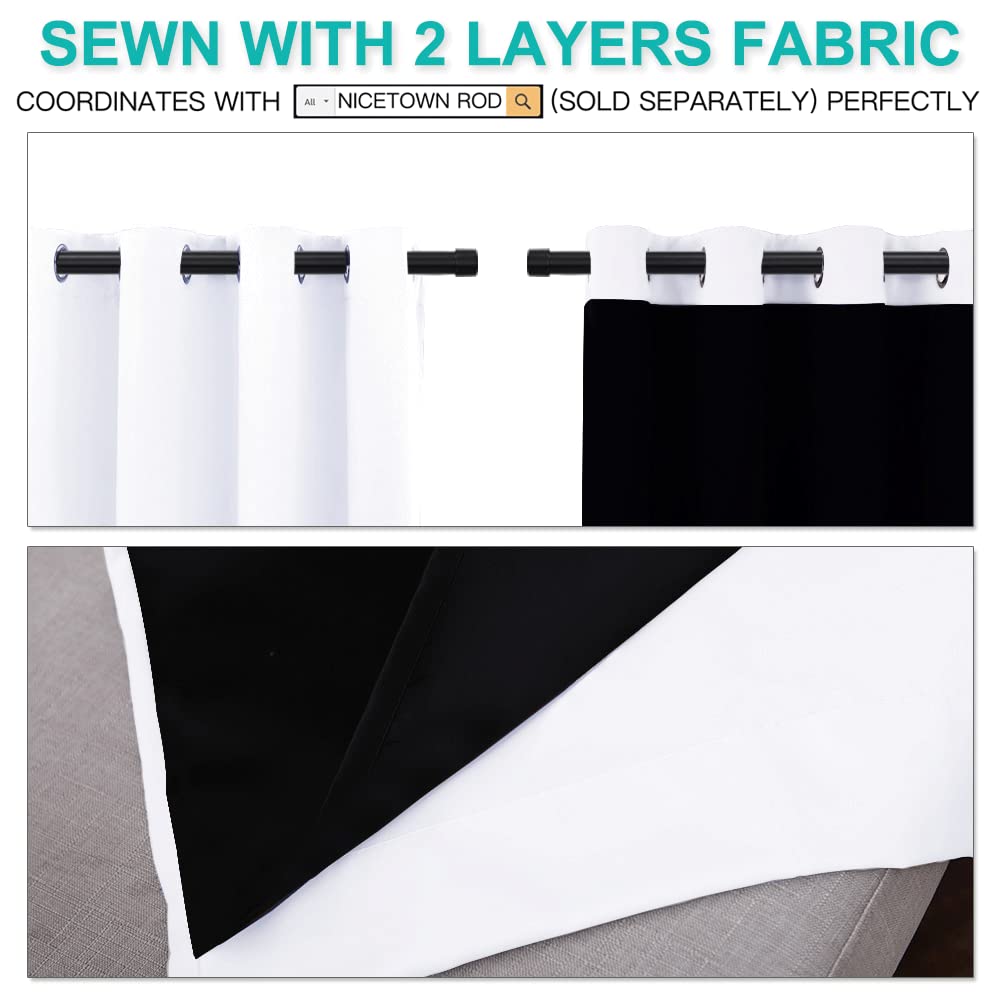 White 100% Blackout Lined Curtains 52x63 Inches 1 Pair