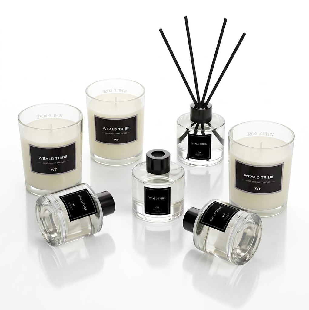 Reed Diffuser Set of 3 Shelf Decor, Sticks Diffuser with Essential Oils Included | Eucalyptus & Lavender, Jasmine