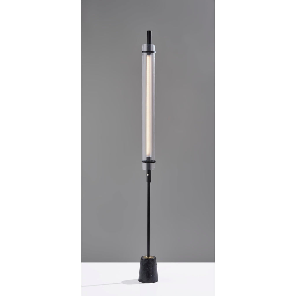 Flair Black Antique Brass Accent LED Floor Lamp