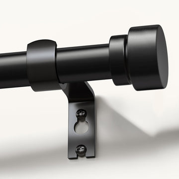 Black Curtain Rods for Windows Heavy Duty 1" Diameter Window Curtain Rod with Decorative