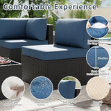 5-Piece Rattan Outdoor Patio Furniture Set | Black All-Weather Resistant for Patio, Garden & Porch