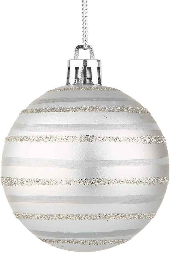 Christmas Ball Ornaments 30ct, 60mm/2.36" Shatterproof Plastic Decorative Xmas Balls Ornaments Set (Blue and Silver)