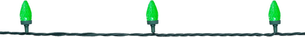 LED C7 Faceted Christmas Lights - Green - 20.25' Green Wire - 50ct