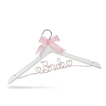 Bride to Be Wooden Bridal Hanger for Wedding Dress - Rose Gold Wire