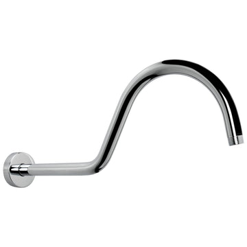 Shower Extension Arm with Flange - S Shaped High Arc Gooseneck Long Shower Extender Pipe, Perfect for Rainfall Shower
