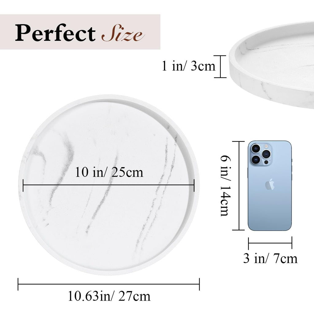 10.63" Resin Turntable Lazy Susan for Table Top, Gravel White