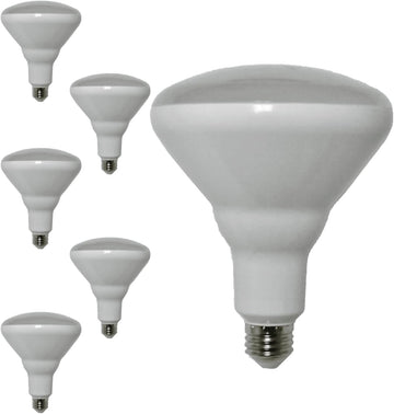 BR40 LED Light Bulb 15W 1100 Lumen 5000K Bright White E26 Medium Base Dimmable 110° Beam Angle Pack of 6-Indoor