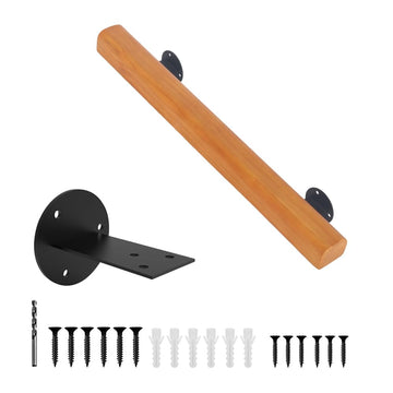 4FT Wood Stair Handrails Wall Mount, Single Piece Staircase Hand Railings