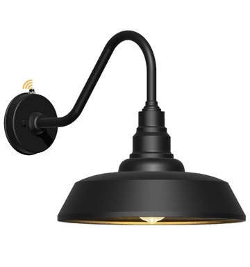 15" Large Outdoor Gooseneck Barn Light, Dusk to Dawn Fixture