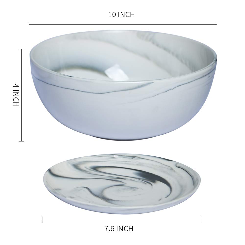 10Inch Large Planter Marble Pattern Ceramic Succulent Planter Big Plant Pot Succulents Container Flower Pot Indoor