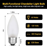 60 Watt Incandescent Light Bulbs, Medium E26 Candelabra Base Equivalent Incandescent Torpedo Tip Chandelier with
