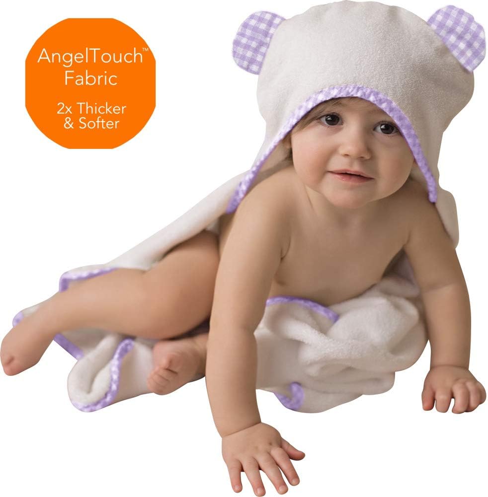Premium Boutique Baby Towels for Girls - Hooded Girl Towel & Washcloth Set - Organic Viscose Made from Bamboo Baby