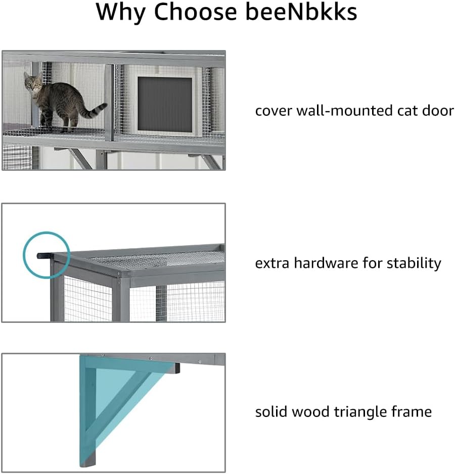 Outdoor Cat Tunnel, Extendable Passage Connect Home to Outdoor Cat Catio Enclosure House, 45'' Safe Tunnel Walkway