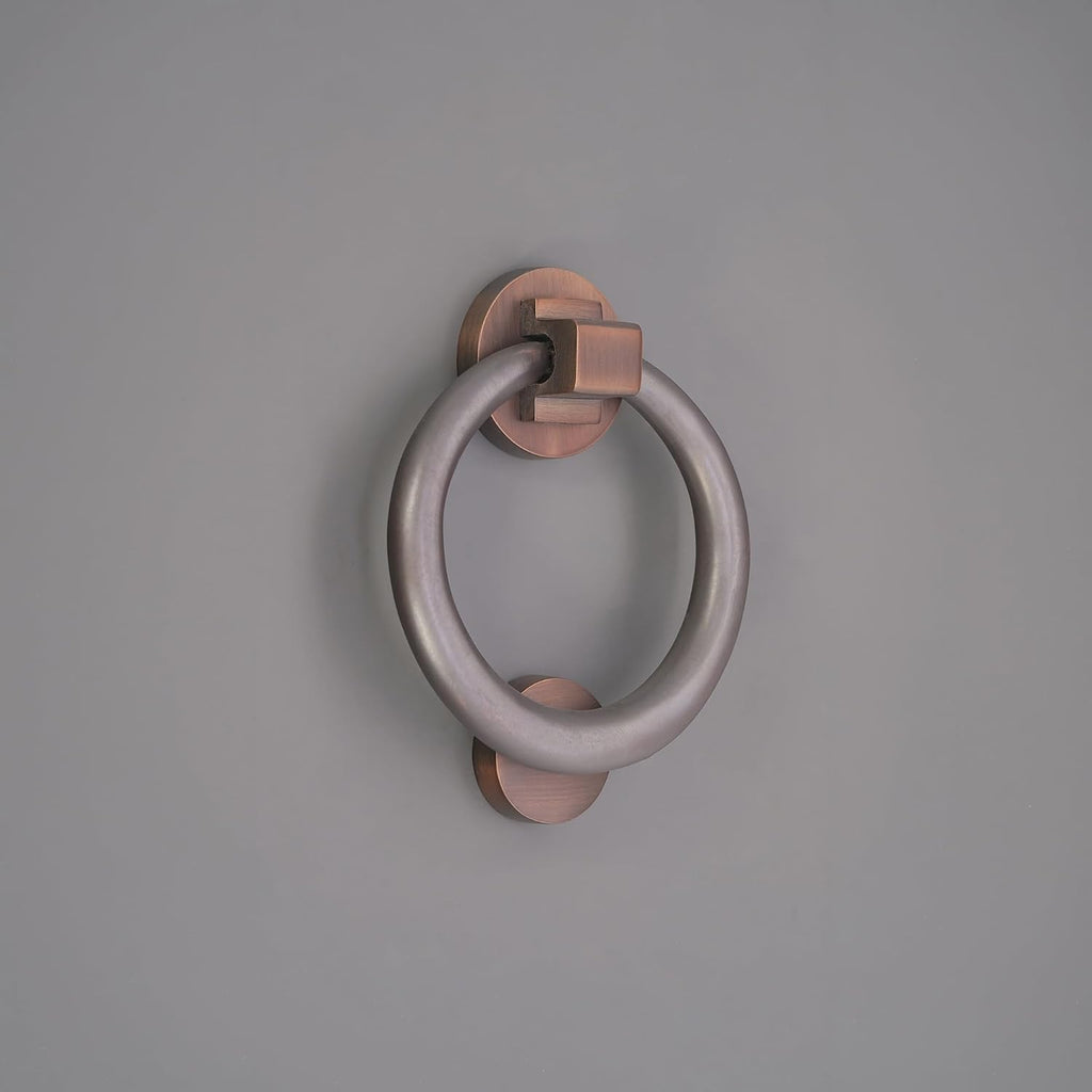 5" Aged Bronze Ring Shaped Door Knocker - Solid Brass Door Furniture Knocker