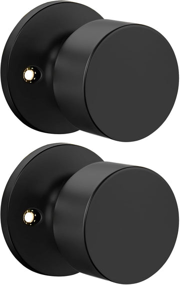 Matte Black Dummy Door Knobs, Non-Turning Interior Handle 1 Pack