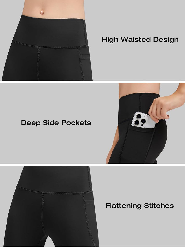 5 Packs Girls Athletic Leggings Kids Yoga Pants with Pockets High Waist Leggings Yoga Dance Workout Running