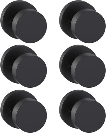 Matte Black Door Knobs Interior, Black Dummy Door Knobs 6 Pcs