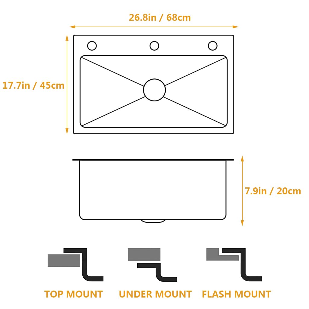 Black Stainless Steel, Single Bowl, Drop In/Topmount Workstation Sink with Sliding Accessories, Farmhouse