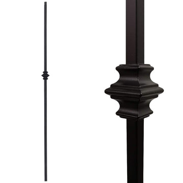 Stair Parts Single Knuckle Iron Balusters - Contractor Pack of 10, 1/2" x 44" Stair Spindles, Metal Wrought Iron