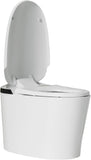 Smart Toilet with Auto-Flush & Heated Seat - Foot Sensor, Nightlight, Modern One-Piece Design