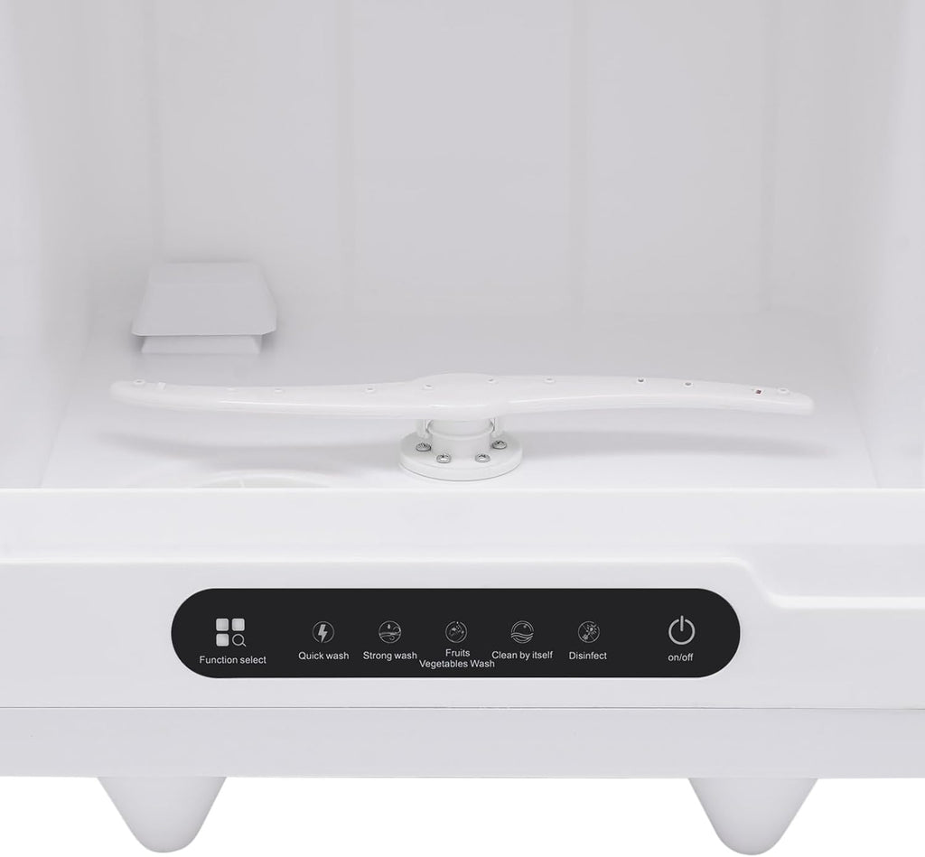 Portable Countertop Dishwasher, 5 Washing 12 Spouts Water Tank Leak-Proof Dry and 360° Rotation Flushing