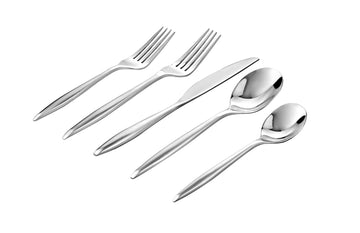 20‐Piece Stainless Steel Silverware Set, Flatware Utensil Set for 4, Milano, Silver Satin, 18/10