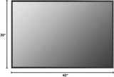 40"X30" Black Rectangle Bathroom Mirror Wall, Matte Black Aluminum Alloy Frame, Tempered Glass, Hangs Vertically or