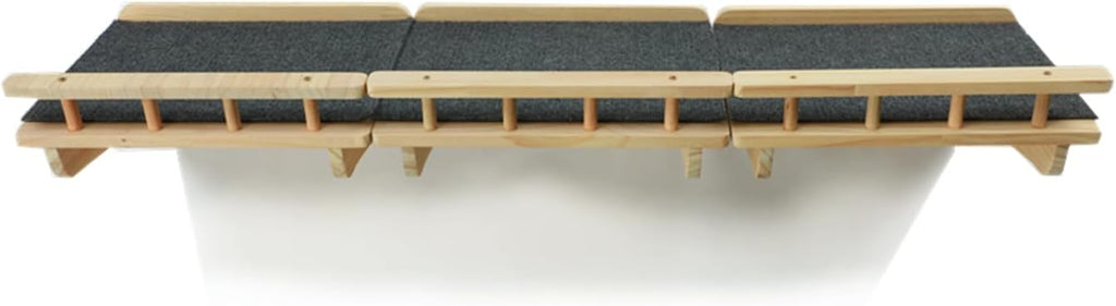 47.2" x 11.8" Natural Wood Wall Mounted Cat Shelves