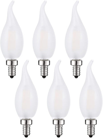 E12 Candelabra Bulb 60 Watt Dimmable Frosted Chandelier Light Bulb