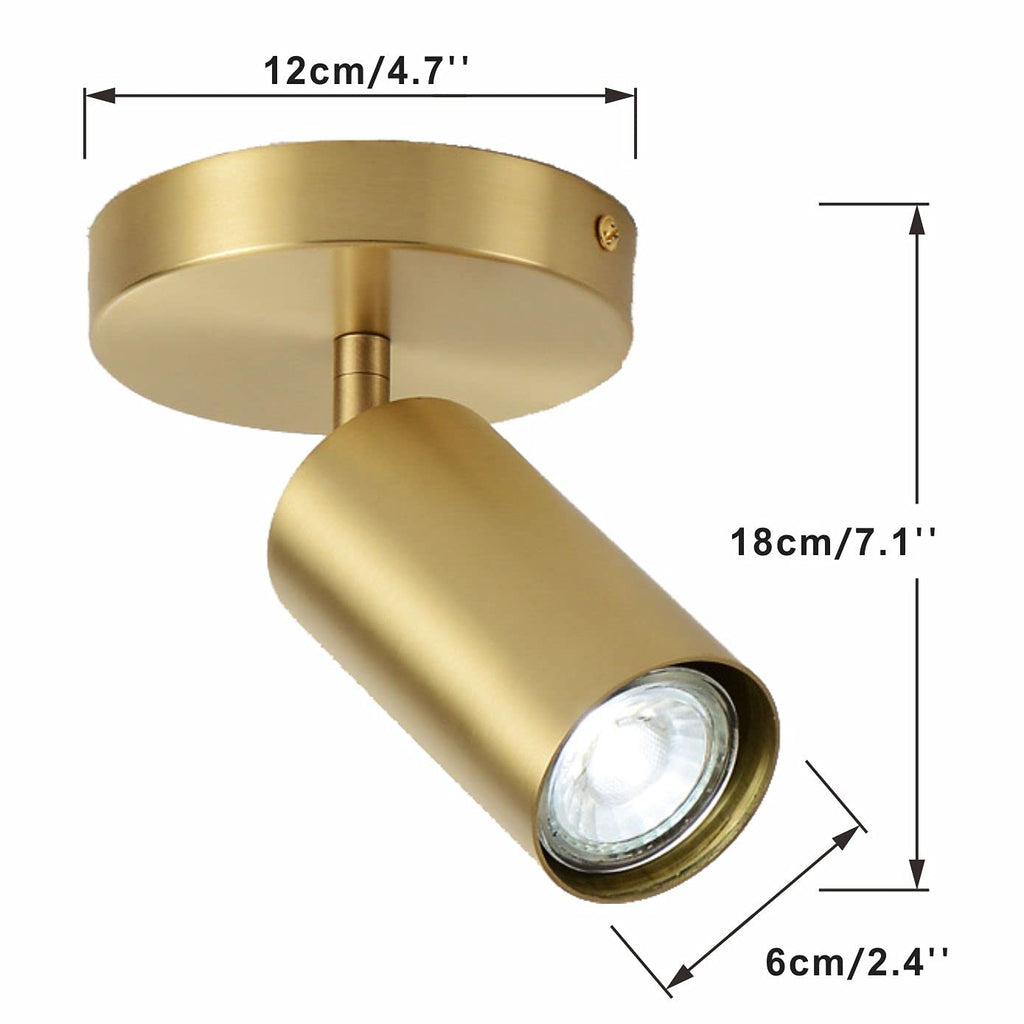 Modern LED Track Lighting Kit Brushed Gold Spotlight Fixtures Ceiling Mount Indoor Matte Brass Ceiling Spot