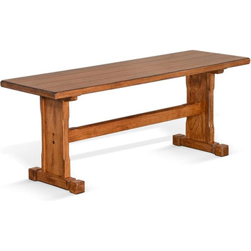 Sedona 18.5" Farmhouse Mindi Wood Nook Side Bench in Rustic Oak