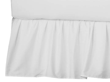 Mini Crib Skirt (24" x 38"), Ultra Soft Microfiber Ruffled Mini Crib Bed Skirt, White, for Boys & Girls
