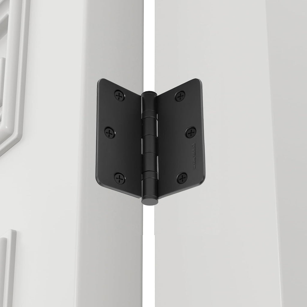 3 Pack 304 Stainless Steel Door Hinges, Matte Black Non Removable Pin Heavy Duty Ball Bearing Door Hinges 3.5 Inch
