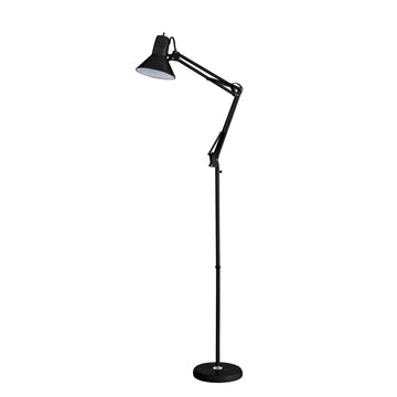 Office VLF100F Swing Arm Metal Floor Lamp, 72" Tall with Multi-Joint Adjustment, Includes Replaceable LED Bulb (VLF)