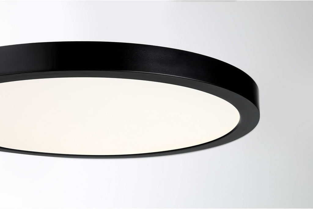Assets T24 Compliant Outdoor Low Profile Flush Mount, Integrated LED 25 Watt, 1" H x 12" W, Black