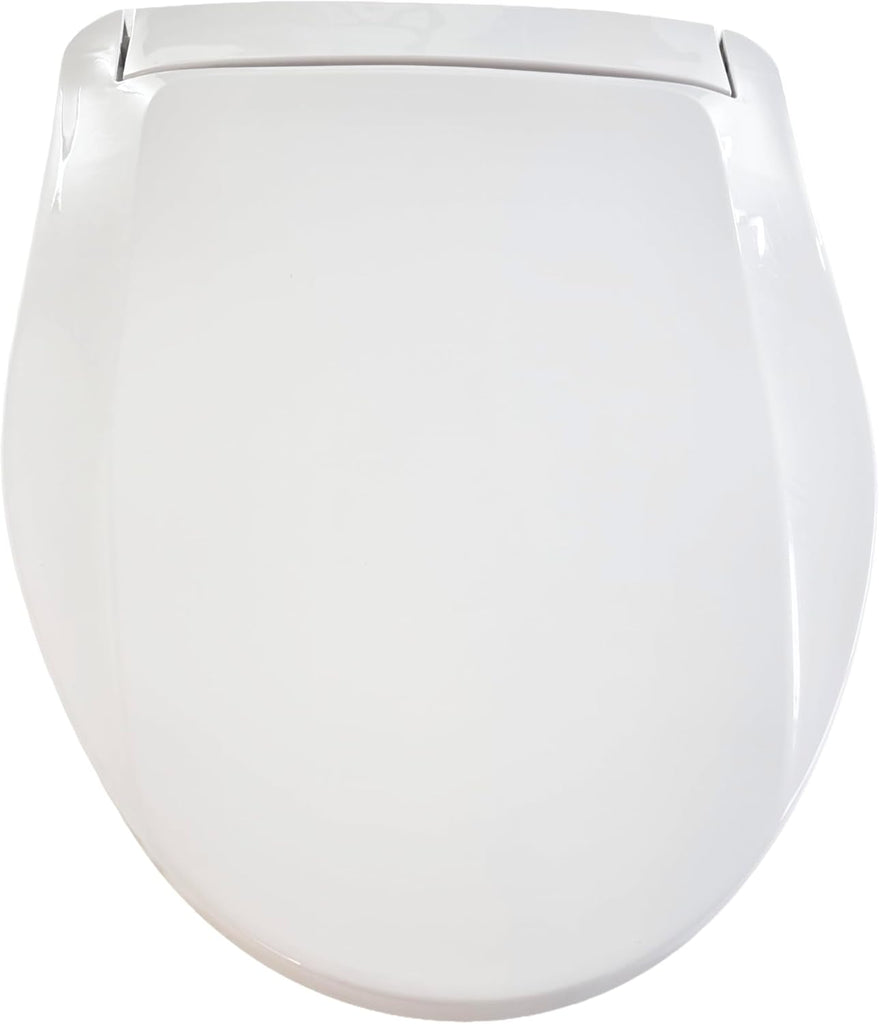 Elongated Smart Toilet Seat with Automatic Lid and Seat Opening, Hands-Free Operation, LED Night Light