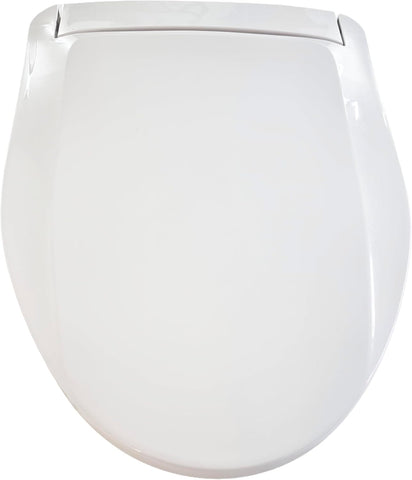 Elongated Smart Toilet Seat with Automatic Lid and Seat Opening, Hands-Free Operation, LED Night Light