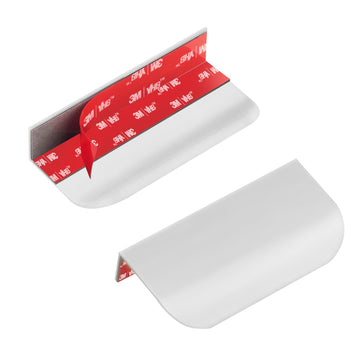 5 Pack Adhesive Edge Finger Pulls for Cabinets White 3.15" Length