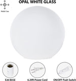 10 Inch Ball Table Lamp with Glass Shade, Ball Light Bookshelf Lamp and Bedroom Bookshelf Reading Decoration